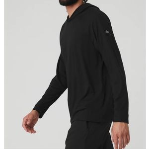 Alo Yoga Core Hooded Runner Black Men's Size Medium